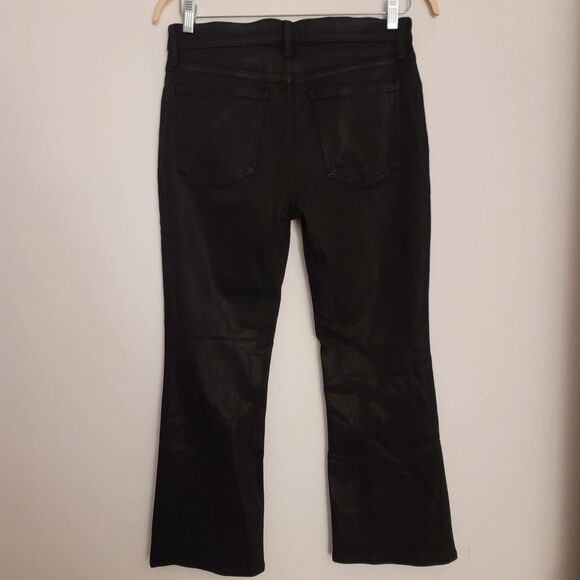 Madewell Petite‎ Kick Out Crop Jeans: Coated Edition in True Black Wash Size P29 - Picture 6 of 15